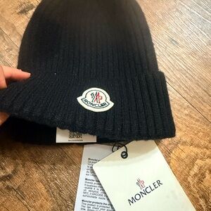 Moncler Black Knit Beanie